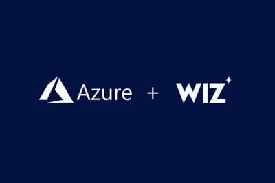 azure and wiz logo on a blue background