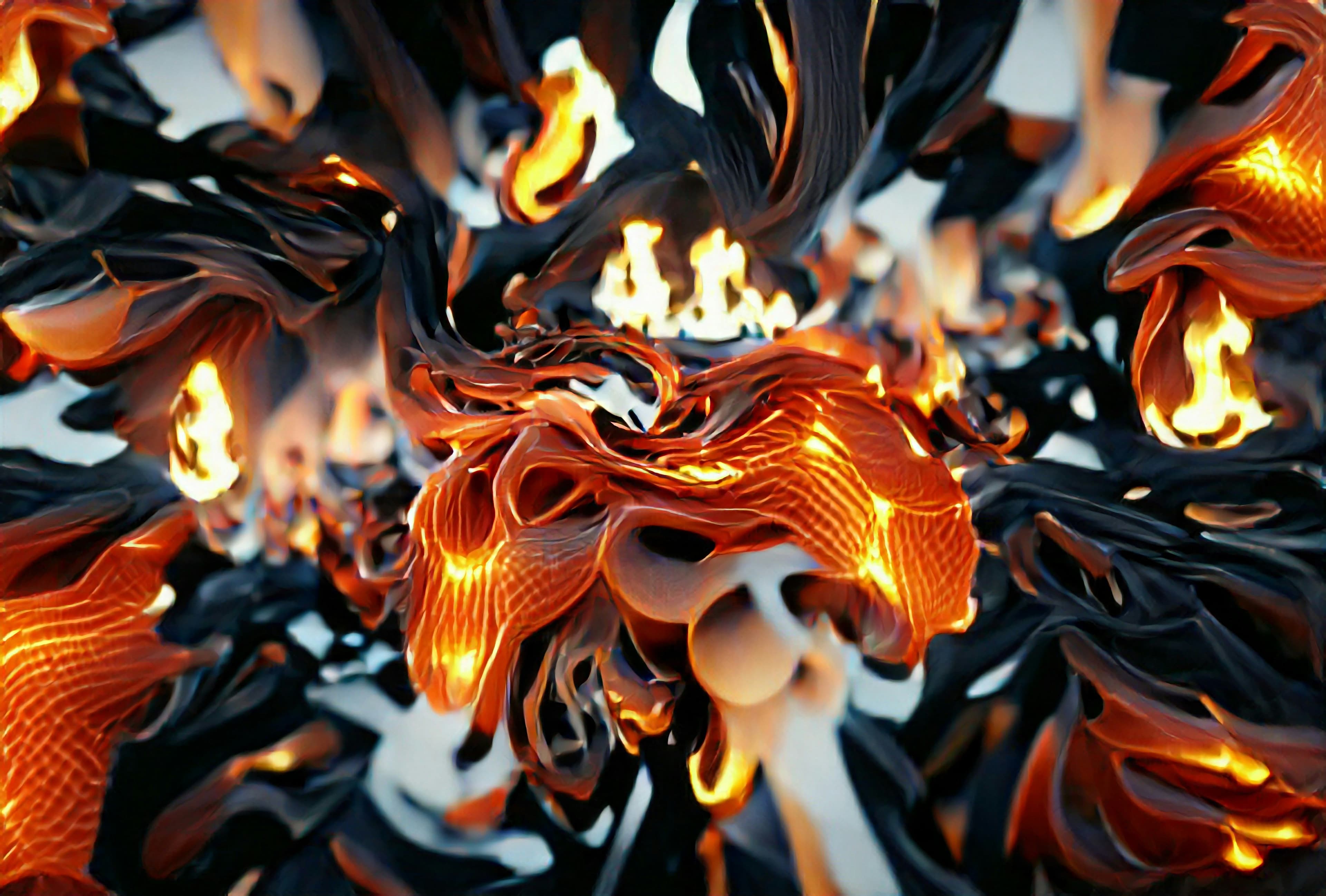 a computer generated image of a swirling flame .